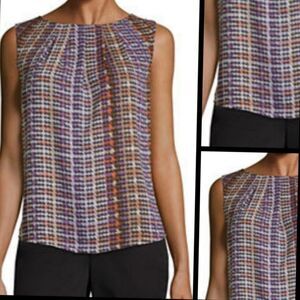 Worthington round neck sleeveless blouse size S